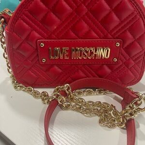 Love Moschino Red Quilted Crossbody Bag